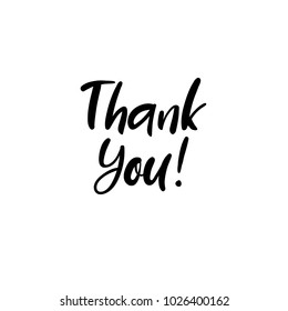 Thank You handwritten inscription. Hand drawn lettering. Greeting card. Thank You calligraphy. Thank you card. Vector illustration.