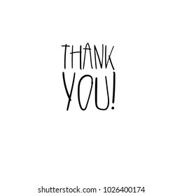 Thank You handwritten inscription. Hand drawn lettering. Greeting card. Thank You calligraphy. Thank you card. Vector illustration.