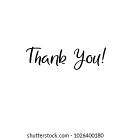 Thank You handwritten inscription. Hand drawn lettering. Greeting card. Thank You calligraphy. Thank you card. Vector illustration.