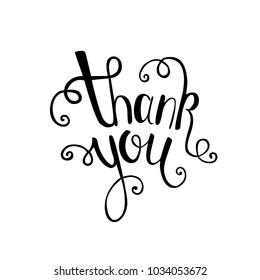 Thank You handwritten inscription. Hand drawn lettering. Thank You calligraphy. Thank you card. Vector illustration.
