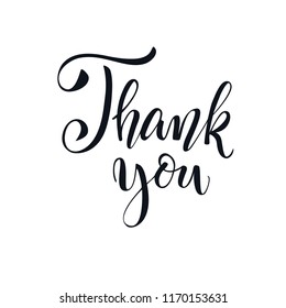 Thank You Handwritten Inscription Hand Written Stock Vector (Royalty ...