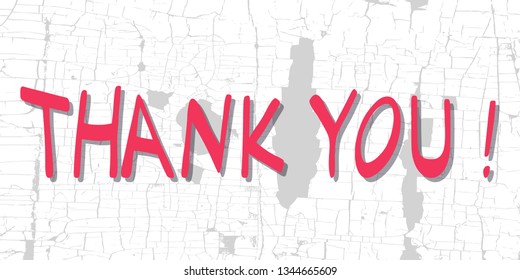 Thank you, handwritten inscription. Hand drawn lettering. Thank you, lettering. Thank you card. Vector illustration