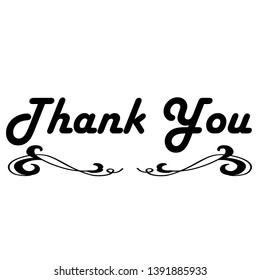 Thank You handwritten inscription. Hand drawn lettering. Thank You calligraphy. Thank you card. Vector illustration. - Vector