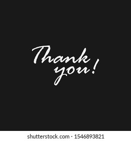 Thank You handwritten inscription. Hand drawn lettering calligraphy. Thanks card. Vector illustration.