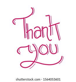 Thank You handwritten inscription. Hand drawn lettering. Thank You calligraphy. Thank you card. Vector illustration. Slogan