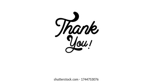 Thank You handwritten inscription. Hand drawn lettering. Thank You calligraphy. Thank you card. Vector illustration.