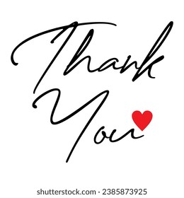 Thank You handwritten inscription. Hand drawn lettering. Thank You calligraphy. Thank you card. Vector illustration. Thank You handwritten isolated on white background. 