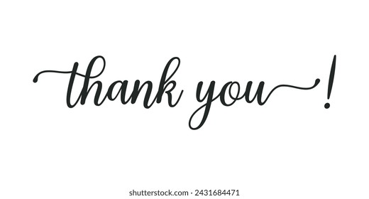 Thank You handwritten inscription. Hand drawn lettering. Thank You calligraphy. Thank you card. Vector illustration.