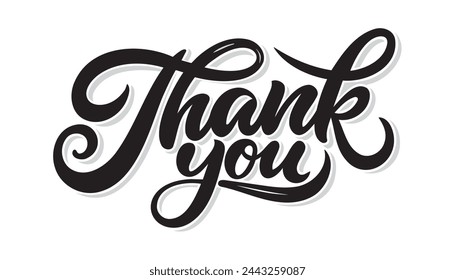 Thank You handwritten inscription. Hand drawn lettering. Thank You calligraphy. Thank you card. Vector illustration