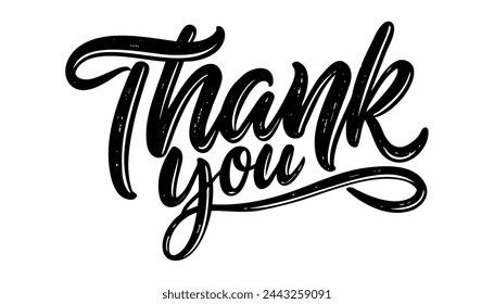 Thank You handwritten inscription. Hand drawn lettering. Thank You calligraphy. Thank you card. Vector illustration