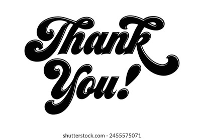Thank You handwritten inscription. Hand drawn lettering. Thank You calligraphy. Thank you text. Vector illustration.