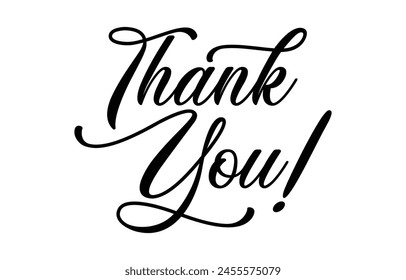 Thank You handwritten inscription. Hand drawn lettering. Thank You calligraphy. Thank you text. Vector illustration.