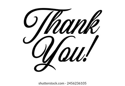 Thank You handwritten inscription. Hand drawn lettering. Thank You calligraphy. Thank you text. Vector illustration.