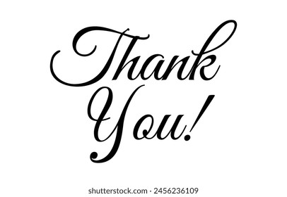 Thank You handwritten inscription. Hand drawn lettering. Thank You calligraphy. Thank you text. Vector illustration.