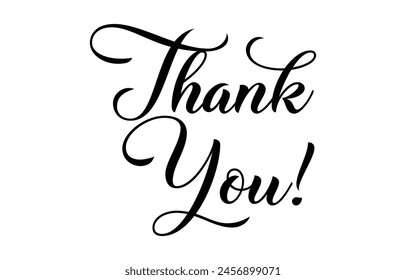 Thank You handwritten inscription. Hand drawn lettering. Thank You calligraphy. Thank you text. Vector illustration.