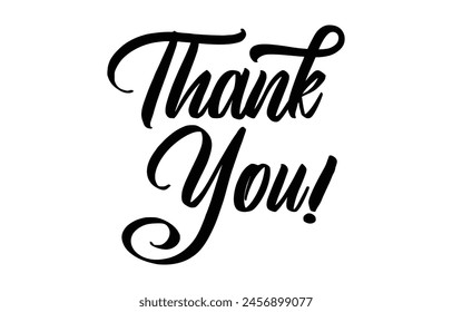 Thank You handwritten inscription. Hand drawn lettering. Thank You calligraphy. Thank you text. Vector illustration.