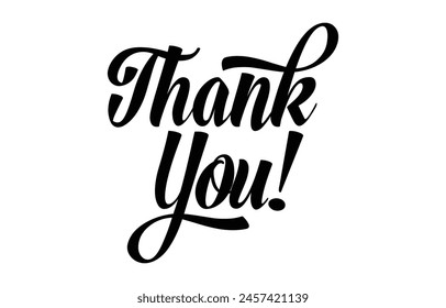 Thank You handwritten inscription. Hand drawn lettering. Thank You calligraphy. Thank you text. Vector illustration.