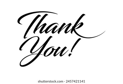 Thank You handwritten inscription. Hand drawn lettering. Thank You calligraphy. Thank you text. Vector illustration.