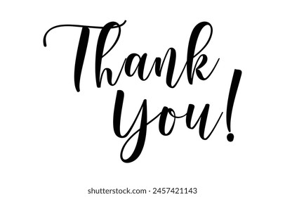 Thank You handwritten inscription. Hand drawn lettering. Thank You calligraphy. Thank you text. Vector illustration.