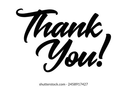 Thank You handwritten inscription. Hand drawn lettering. Thank You calligraphy. Thank you text. Vector illustration.