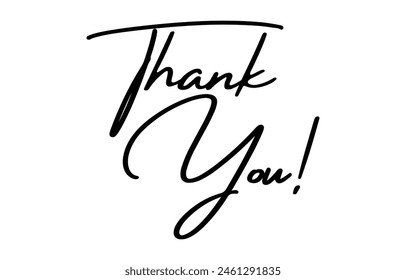 Thank You handwritten inscription. Hand drawn lettering. Thank You calligraphy. Thank you text. Vector illustration.