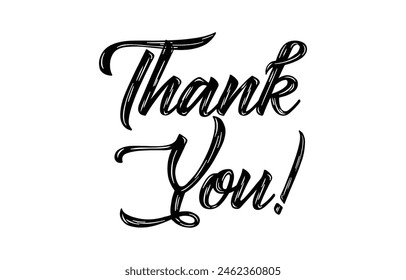 Thank You handwritten inscription. Hand drawn lettering. Thank You calligraphy. Thank you text. Vector illustration.