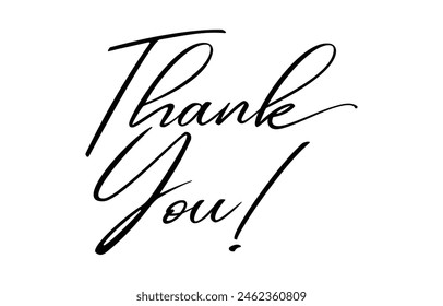 Thank You handwritten inscription. Hand drawn lettering. Thank You calligraphy. Thank you text. Vector illustration.