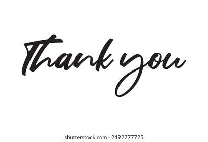 Thank You handwritten inscription. Hand drawn lettering. Thank You calligraphy. Thank you card. Vector illustration. Use on cards, banner, poster, sticker, packaging and other suitable place.