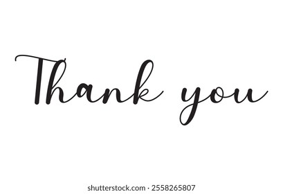 Thank You handwritten inscription. Hand drawn lettering. Thank You calligraphy. Thank you card. Vector illustration. Use on cards, banner, poster, sticker, packaging and other suitable place.