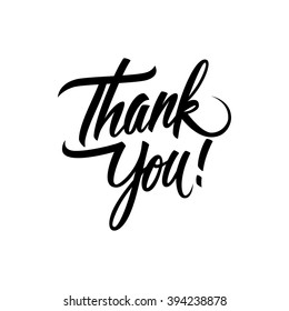 Thank You handwritten inscription. Hand drawn lettering. Thank You calligraphy. Thank you card. Vector illustration.