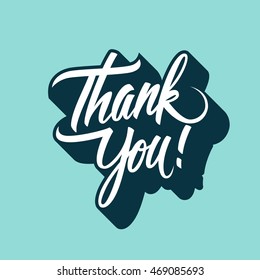 Thank You handwritten inscription. Hand drawn lettering. Thanks card, calligraphic elements for your design. Vector illustration.