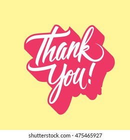 Thank You handwritten inscription. Hand drawn lettering. Thanks card, calligraphic elements for your design. Vector illustration.