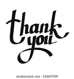 Thank You handwritten inscription. Hand drawn lettering. Thank You calligraphy. Vector illustration.