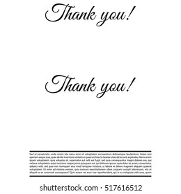 Thank You handwritten inscription. Hand drawn lettering