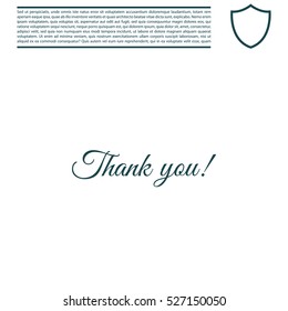 Thank You handwritten inscription. Hand drawn lettering