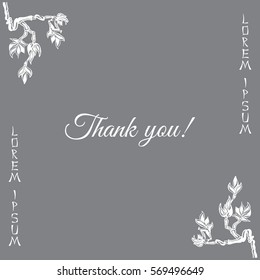 Thank You handwritten inscription. Hand drawn lettering