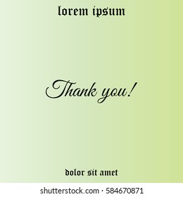Thank You handwritten inscription. Hand drawn lettering