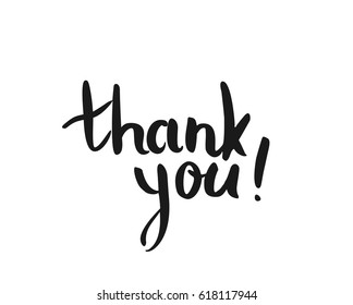 Thank You handwritten inscription. Hand drawn lettering. Thank You calligraphy. Vector illustration.