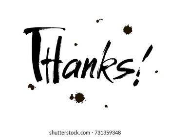 Thank You handwritten inscription. Hand drawn lettering. Thank You calligraphy. Thank you card. Vector illustration.