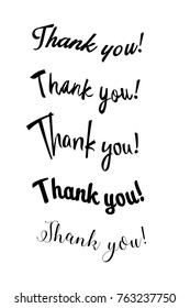 Thank You handwritten inscription. Hand drawn lettering. Thank You calligraphy. Thank you card. Vector illustration.