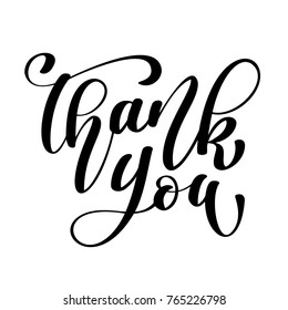 Thank You handwritten inscription. Hand drawn lettering. Thank You calligraphy. Thank you card. Vector illustration