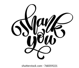 Thank You handwritten inscription. Hand drawn lettering. Thank You calligraphy. Thank you card. Vector illustration