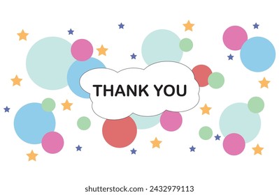 Thank you handwritten inscription with message bubbles on a white background. Vector illustration. EPS file 504.
