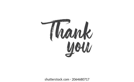 Thank you handwritten inscription with sparkles. Hand drawn lettering. Thanks calligraphic message design. Vector illustration.