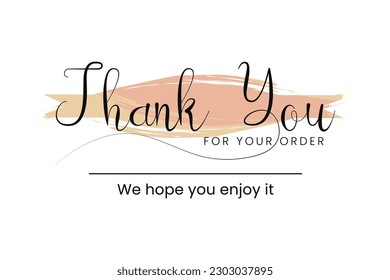 Thank You handwritten inscription. Thank you for your order card eps vector