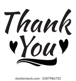 Thank you handwritten isolated on white background. Hand drawn lettering style calligraphy.

