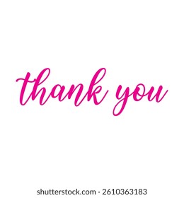 Thank You handwritten isolated on white background. Hand drawn lettering style, one line drawing, signature, calligraphy, monoline. vector Illustration. eps 10 banner poster card and creative work. 