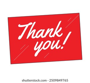 Thank You handwritten lettering greeting card, in white background. Thank you typography logo, sticker, label for celebrating thanksgiving day