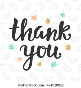 Thank You handwritten lettering. Modern calligraphy. Vector illustration.