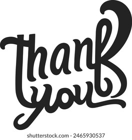 Thank you. Handwritten lettering phrases with modern design.